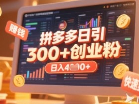 拼多多创业引流项目：日引200+付费创业粉，轻松实现日入多张稳定收益-54创业网