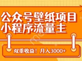 公众号壁纸项目：小程序流量主双收益，轻松月入3000+-54创业网