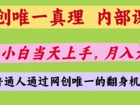 网创唯一真理：新手小白当天上手，内部课程揭秘月入5位数秘籍-54创业网