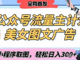 2025公众号美女图文流量主赚钱攻略：搭配小程序取图日入300+（独家首发）-54创业网