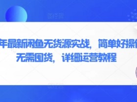 2025闲鱼无货源赚钱实战：简单操作不囤货，详细运营教程-54创业网