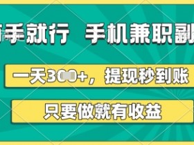 手机兼职副业日赚300+：有手就行提现秒到账【真实揭秘】-54创业网