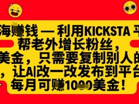 老外涨粉挣美金：用kicksta月赚1000刀，轻松实现被动收入-54创业网