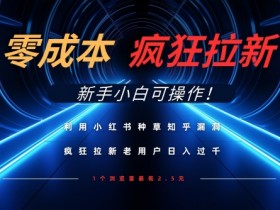 小红书知乎拉新攻略：零成本日入数张，新手小白轻松上手-54创业网