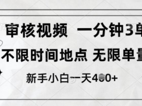 审核视频10秒一单：不限时间单量，新人小白日赚4张+【揭秘】-54创业网