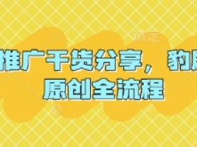 豹剧1:1原创短剧推广全流程：实操干货分享-54创业网
