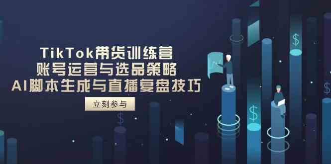 TikTok带货训练营：账号运营+选品策略+AI脚本生成，直播复盘技巧-54创业网