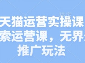 淘宝天猫运营课：新品搜索+无界推广最新玩法实操教学-54创业网