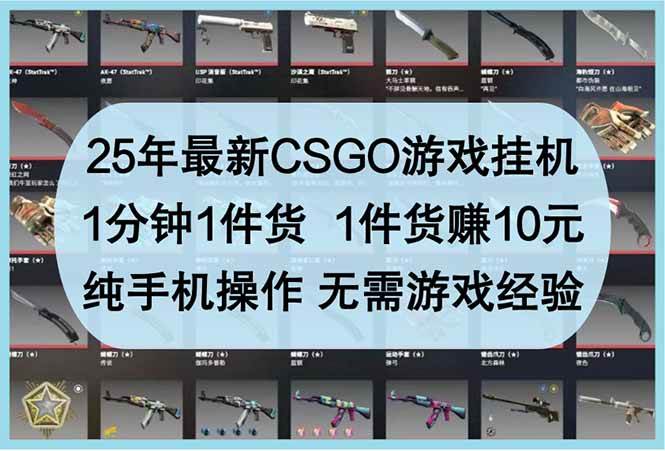 最新CSGO自动自动运行赚钱：手机1分钟赚10元，25年稳定无经验要求-54创业网