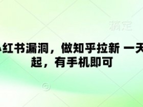 知乎拉新兼职：手机日赚3单+ 小红书漏洞玩法揭秘-54创业网