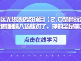 TK美区无货源店群2.0玩法：零门槛赚美刀，新手小白轻松上手-54创业网