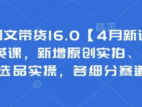 抖音图文带货16.0新课：原创实拍+视频混剪+选品实操，精英课4月开课-54创业网