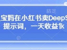 全职宝妈小红书卖DeepSeek提示词：日赚1000+的AI副业秘籍-54创业网