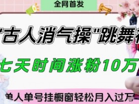古人消气养生操：爆火视频拆解，挂橱窗卖货月入过W，轻松起号攻略-54创业网