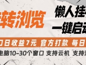 转转自动运行赚钱：单窗口日赚7元，每日提现秒到账，官方打款可测试-54创业网