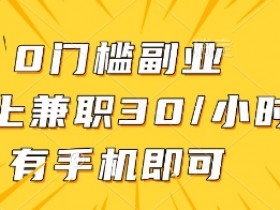 线上兼职30元一小时：0门槛副业，手机操作轻松赚钱-54创业网