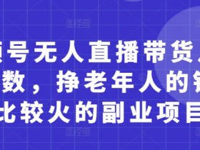 视频号无人直播带货：月入5位数副业项目，轻松赚老年人钱-54创业网