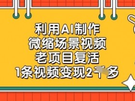 AI制作微缩视频赚钱：1条视频变现2k，老项目新玩法-54创业网