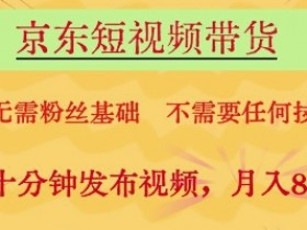 京东短视频带货赚钱秘诀：0粉丝0技术，每天10分钟轻松月入8000-54创业网
