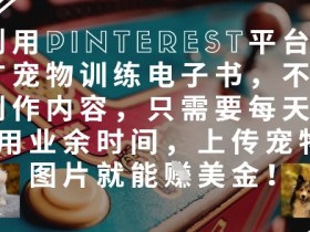 宠物训练电子书推广：Pinterest上传宠物图轻松赚美金！-54创业网