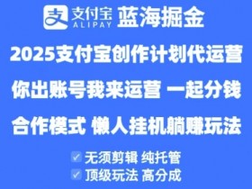 2025支付宝创作者分成计划代运营：纯托管高分成合作模式揭秘-54创业网