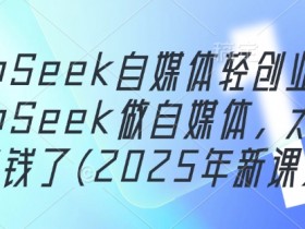 2025年DeepSeek自媒体赚钱课：零基础轻创业指南，AI助你轻松变现-54创业网