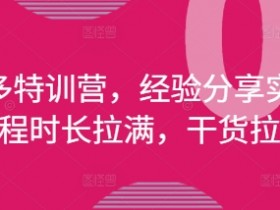 拼多多特训营：2024最新爆单实操课，0基础速成日销千单秘籍（4月更新）-54创业网