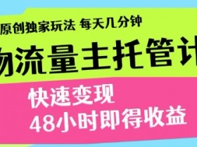 最新物流流量变现计划：3-5天快速赚钱，独家玩法每天10分钟见效-54创业网