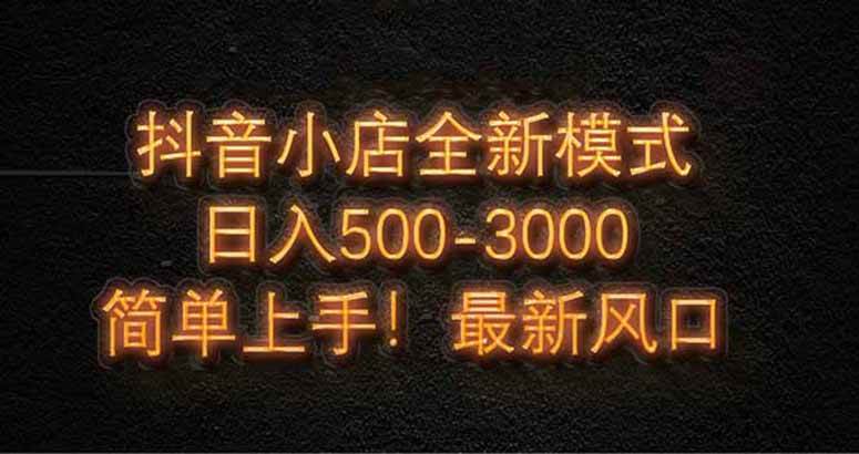 抖音小店赚钱新玩法：0基础小白日赚5000+，最新风口轻松上手！-54创业网