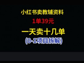小学教辅资料小红书热卖：1单39元，轻松日入十几单！-54创业网