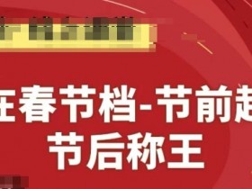 春节档电商爆单秘籍：淘系精品运营课教你节前起量稳赢-54创业网