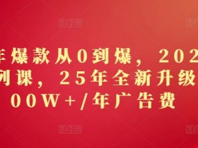 2025年淘宝爆款打造：0基础1年广告费1000W+的淘系精品课程全新升级-54创业网