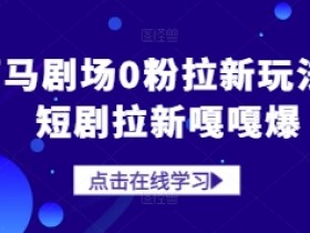 河马剧场短剧拉新0粉玩法：新手也能嘎嘎爆量赚钱！-54创业网