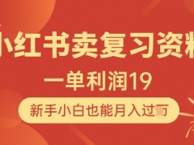 小红书卖复习资料1单赚19元：新手小白轻松月入过万攻略-54创业网