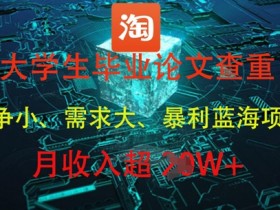 大学生毕业论文查重赚钱吗？暴利项目轻松月入1W+-54创业网