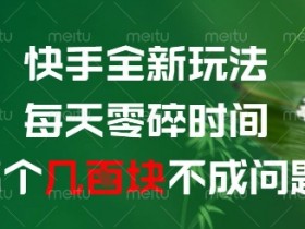 快手赚钱新玩法：每天零碎时间轻松赚几百，0基础也能上手！-54创业网