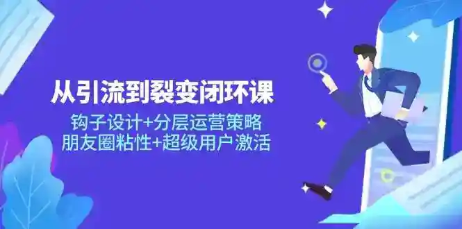 引流裂变闭环课：钩子设计+分层运营策略，朋友圈粘性+超级用户激活-54创业网