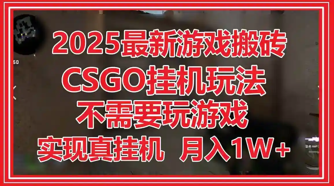 2025最新CSGO自动搬砖：真自动运行不玩游戏，轻松月入1W+-54创业网
